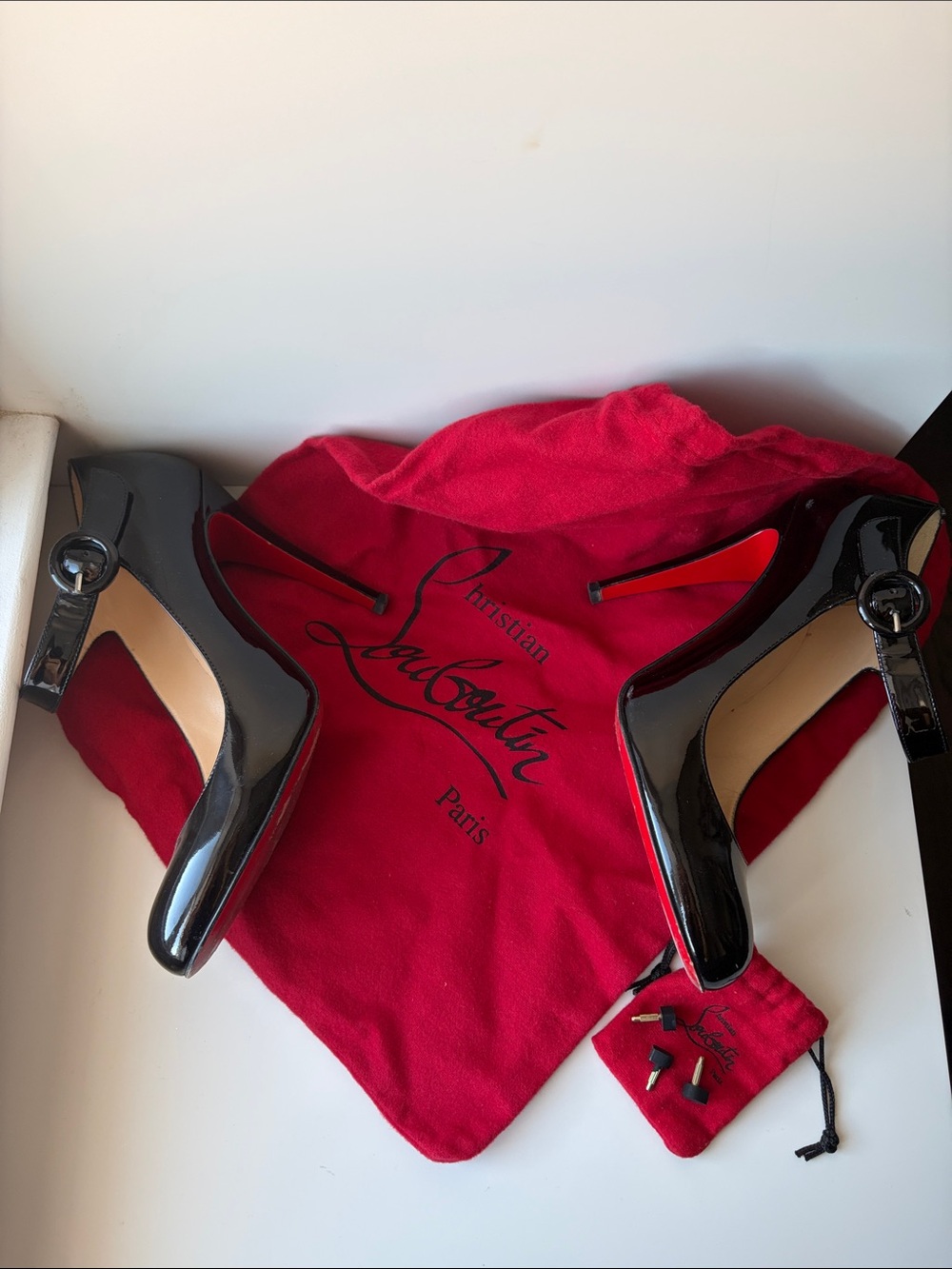 Christian Louboutin Black Patent Mary Jane High Heels - Picture 5 of 7